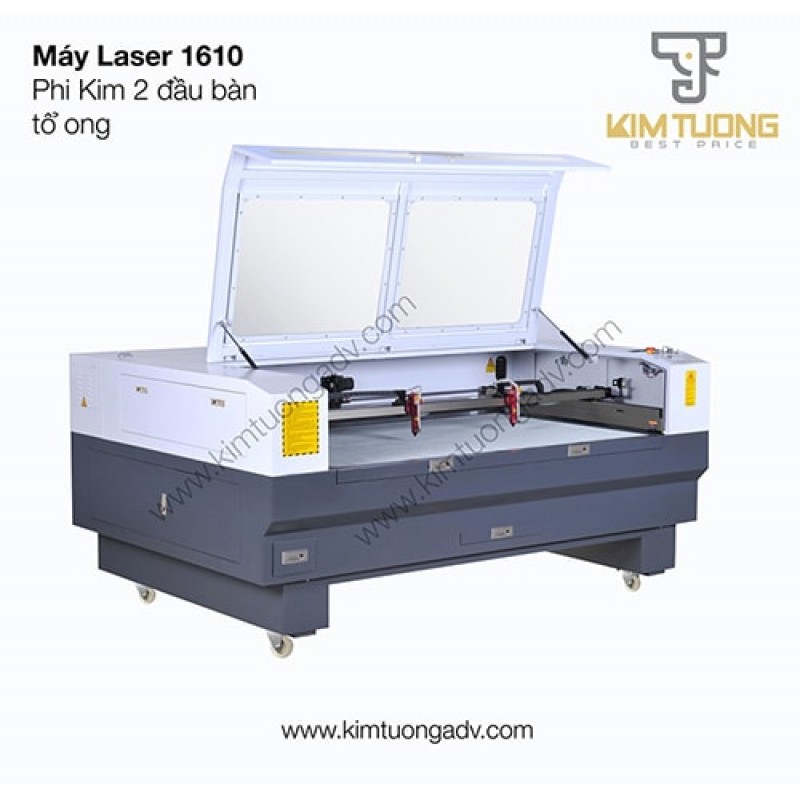 Máy Laser 1610 Phi Kim 2 Đầu  Bàn Tổ Ong